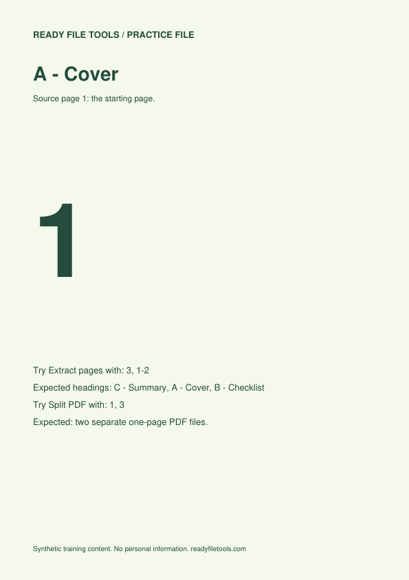 First page of the original practice PDF